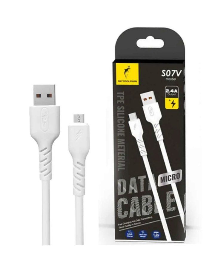 کابل شارژ اندروید سفید 1متری SKYDOLPHIN